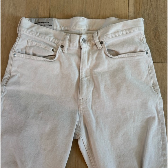H&M Regular Tapered Coupe White Distressed Jeans Size 32 - Picture 2 of 6